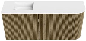 Mondiaz Joya 90cm toiletmeubel ronding rechts dusk met wastafel faye links 1 kraangat talc