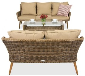 Bilbao Coffee tuinmeubelen met kleine tafel voor 5 personen Garden Point bruin