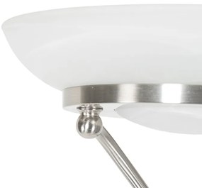 Vloerlamp staal incl. LED en dimmer met leeslamp - Empoli