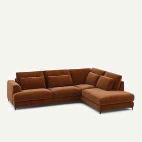 Omvormbare hoekbank rechts in chenille fluweel, Marsile