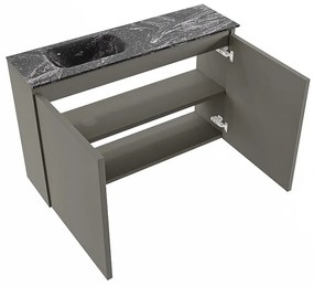 Mondiaz Ture DLux toiletmeubel 80cm smoke met wastafel lava links zonder kraangat