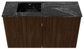 Mondiaz Joya DLux 70cm toiletmeubel walnut met wastafel faye links zonder kraangat lava