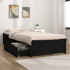 vidaXL Bedframe met lades zwart 90x190 cm 3FT Single