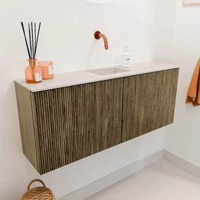 Mondiaz Joya DLux 100cm toiletmeubel dusk met wastafel faye midden zonder kraangat meli
