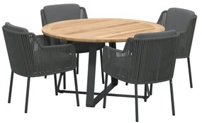 Bernini Basso dining tuinset 130xH75 cm 5 delig 4 Seasons Outdoor