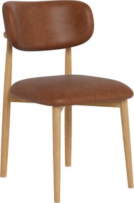 AVLO Eco-leer Retro Brandy/gelakt eiken frame – HOUTEN STOEL VOOR WOONKAMER, EETKAMER, KEUKEN RETRO