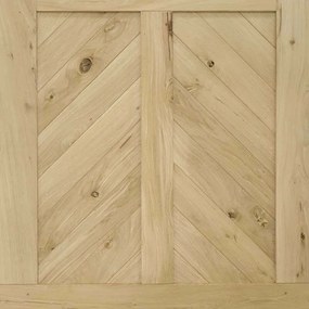 Houten Schuifdeur -  Eiken Chevron Onbehandeld - Zwart - Incl. Rails