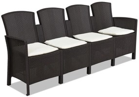 Technorattan set Lido voor 8 personen bruin Bica