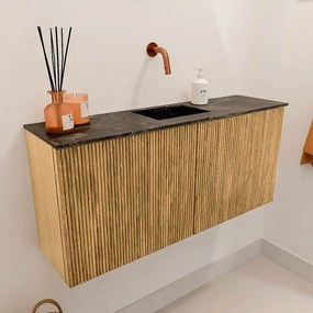 Mondiaz Joya DLux 90cm toiletmeubel oak met wastafel faye midden zonder kraangat lava