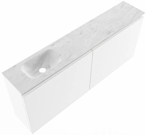 Mondiaz Ture DLux toiletmeubel 120cm talc met wastafel opalo links zonder kraangat