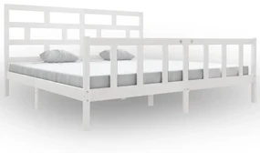 vidaXL Bedframe massief grenenhout wit 180x200 cm 6FT Super King