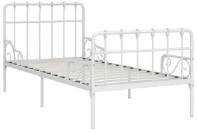 vidaXL Bedframe met lattenbodem metaal wit 90x200 cm
