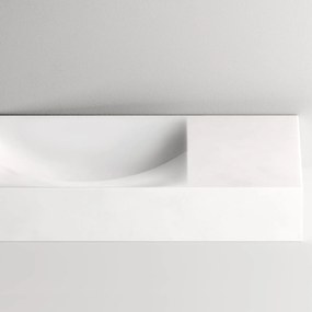 Clou Vale fontein solid surface 38cm zonder kraangat rechts wit mat