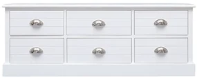 vidaXL Tv-meubel 108x30x40 cm massief paulowniahout wit