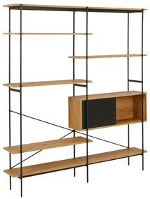 Eiken Boekenkast Met Opbergruimte - 173x27x188cm.