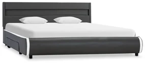 vidaXL Bedframe met LED kunstleer antraciet 160x200 cm