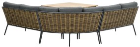 GI Bali loungeset (4-delig) - Naturel Rotan/Carbon Black