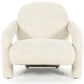 Eleonora Monica Design Fauteuil Beige Met Stoffen Armleuning