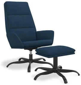vidaXL Relaxstoel met voetenbank fluweel blauw
