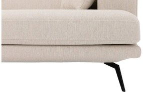 Goossens Hoekbank Viggo wit, stof, 2,5-zits, modern design met ligelement links