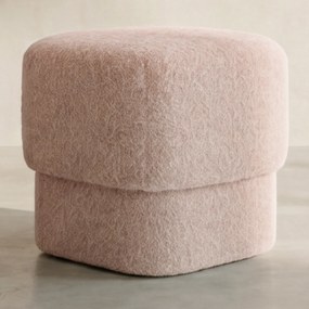 By-Boo Kelso Vierkant Poefje Zachte Stof Roze