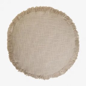 Ronde Kussen Ø40 Cm Van Katoen Soncey Tapioca Beige - Sklum