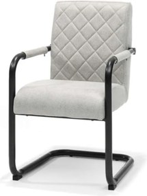 Eetkamerstoel - Monaco - stof Maya lederlook lichtgrijs