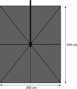Platinum Challenger zweefparasol 2.6x3.5m T2 premium (excl.voet) champagne