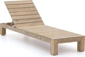 + 15% kassakorting | Verstelbaar ligbed ROUGH | Teakhout | Old Teak Greywash | Ligstoel tuin | Strandbed | Kees Smit Tuinmeubelen