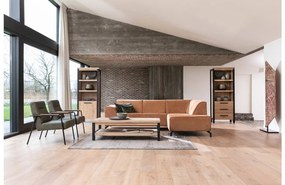 Goossens Salontafel Santos rechthoekig, hout eiken bruin, urban industrieel, 140 x 40 x 70 cm