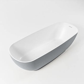 MONDIAZ ROCK Vrijstaand bad - 170x70cm - kleur Plata / Talc ROCK170-PLA/TAL