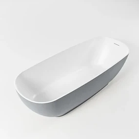 MONDIAZ ROCK Vrijstaand bad - 170x70cm - kleur Plata / Talc ROCK170-PLA/TAL