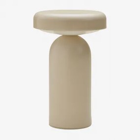 Draadloze Led-buiten Tafellamp Van Ijzer Akita Tapioca Beige - Sklum