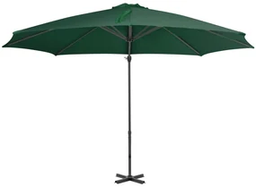 vidaXL Zweefparasol met aluminium paal 300 cm groen