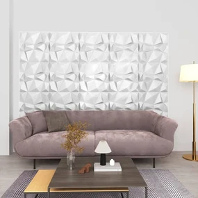 vidaXL 48 st Wandpanelen 3D 12 m² 50x50 cm diamantwit