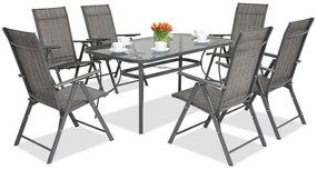 Metalen tuinmeubelen Modena/Rosario voor 6 personen Garden Point antraciet