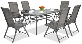Metalen tuinmeubelen Modena/Rosario voor 6 personen Garden Point antraciet