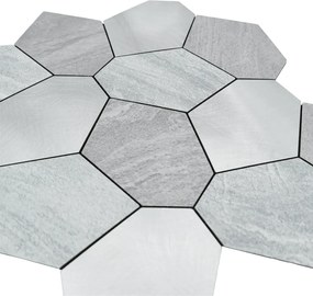 Zelfklevende Mozaïektegels Metaal | Polygoon Zilver | 30×26,2 cm | Keuken, Bad &amp; WC