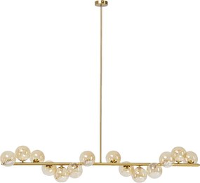 Hanglamp Breed Met Glazen Bollen Messing