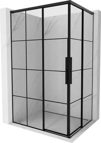 Mexen Rox Duo schuifbare douchecabine 120 x 80 cm, zwarte ruit, zwart - 8C2D-120-080-70-77
