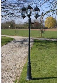 vidaXL Tuinlantaarn Brighton 3-arms 230 cm donkergroen/zwart