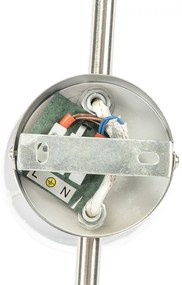 Plafondspot staal met witte kap 3-lichts verstelbaar - Hetta