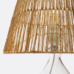 Tafellamp in glas en hennep, Yaku