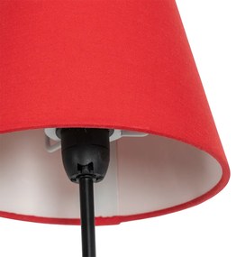 Design vloerlamp zwart met stoffen kappen 5-lichts - Melis