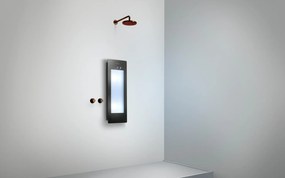 Sunshower Round Plus Small Black infraroodlamp en UV 33x95x10cm opbouw