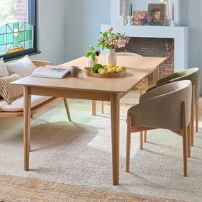 Uitschuifbare eettafel, eikenfineer, 8 tot 14 couverts, Tioga