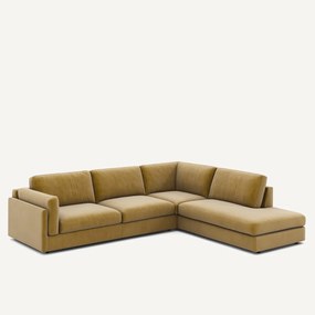 Hoekslaapbank met longchair van badstof, César