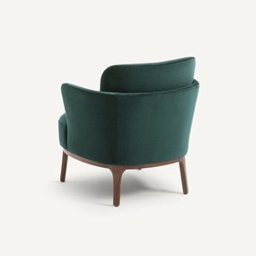 Fauteuil in massief notenhout en fluweel, Jabote