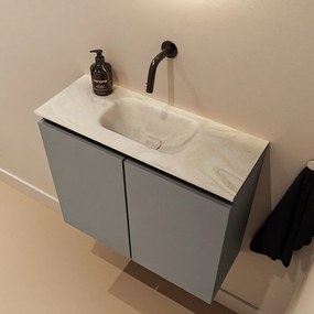 Mondiaz Ture DLux toiletmeubel 60cm smoke met wastafel ostra midden zonder kraangat