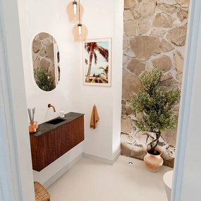 Mondiaz Joya DLux 90cm toiletmeubel ruby met wastafel faye midden zonder kraangat lava